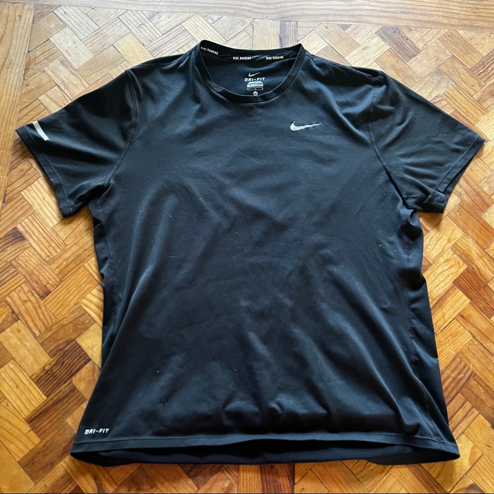 Nike Running Black dri fit tee L